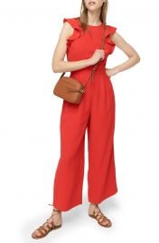 J Crew Sleveless Ruffle Crepe Jumpsuit   Nordstrom at Nordstrom